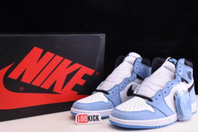 Rep MAX BLACK 1 UNIVERSITY JORDAN WHITE RETRO BLUE AIR HIGH 555088-134 0816